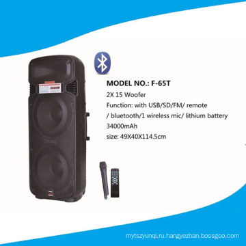 Double 15 &#39;&#39; Professional Speaker with Mico, Remote, Bt F65t